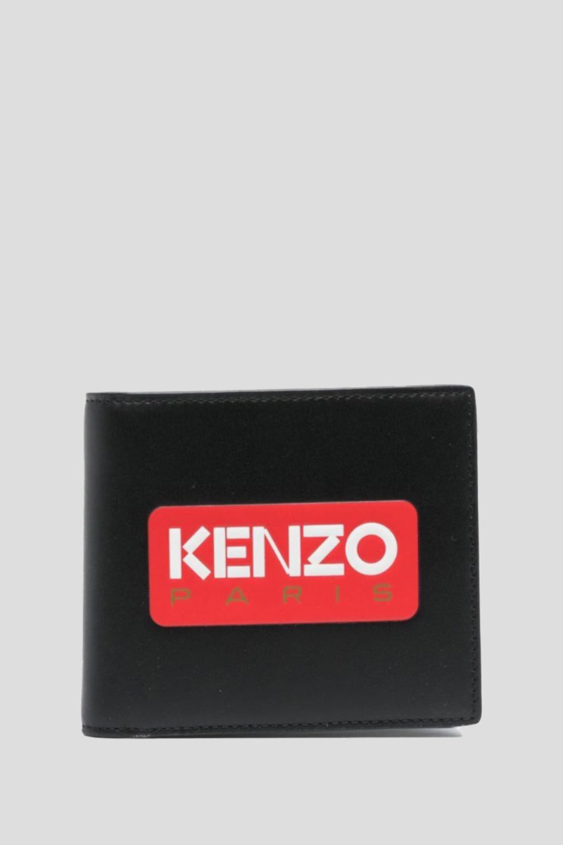 Ανδρικό Μαύρο Unisex Wallet In Black Leather KENZO