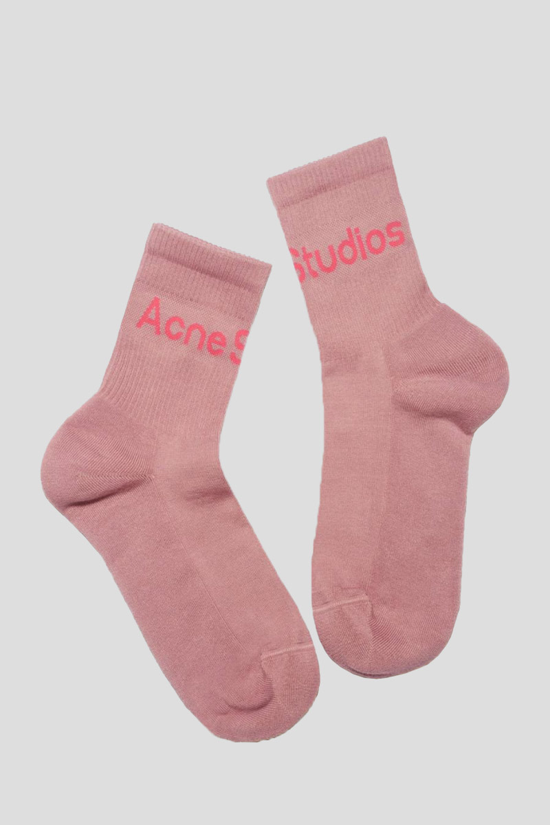 Ανδρικό Ροζ Middle Logo Socks In Pink ACNE STUDIOS