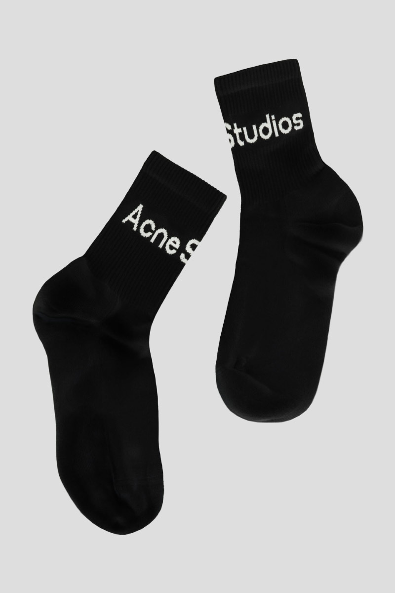 Ανδρικό Μαύρο Middle Logo Socks ACNE STUDIOS