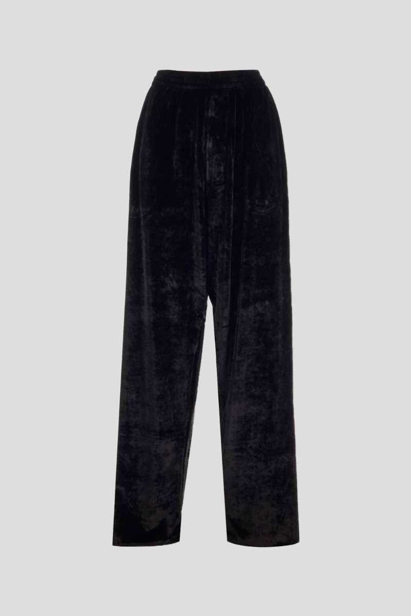 Ανδρικό Μαύρο Velvet Trousers In Black BALENCIAGA