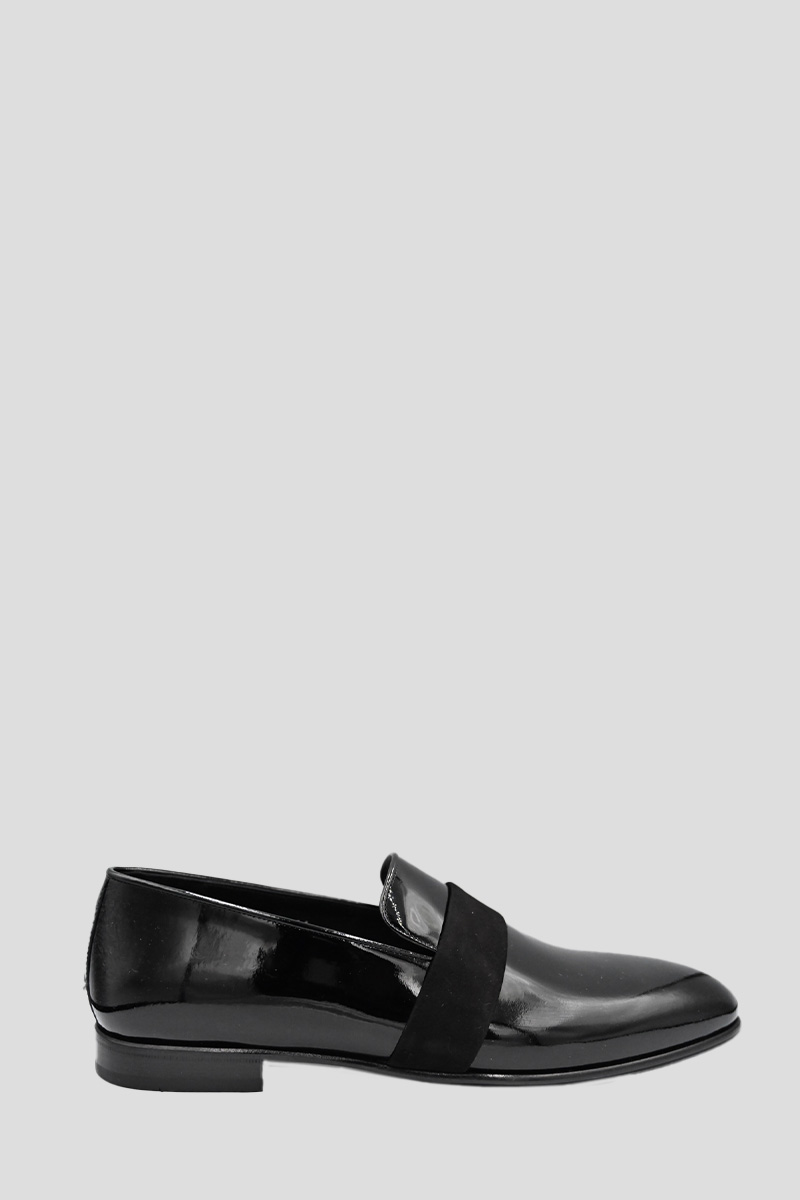 Ανδρικό Μαύρο Glossy Leather Moccasins In Black PHILIPPE LANG Παπούτσια