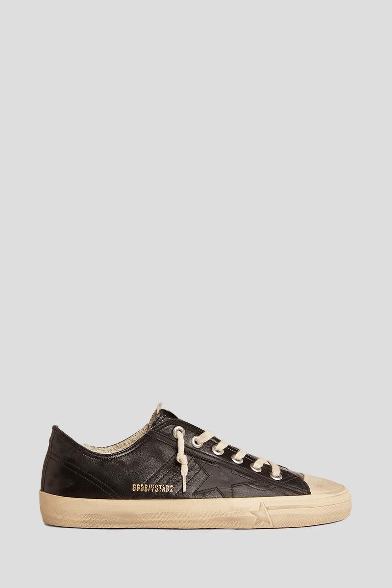 Ανδρικό Μαύρο V-Star Leather Sneakers GOLDEN GOOSE Παπούτσια