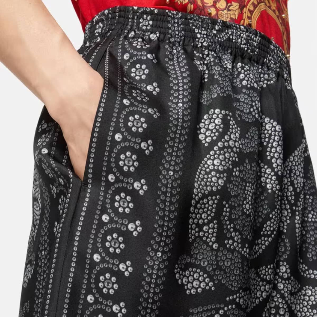 Barocco Silhouette Silk Shorts