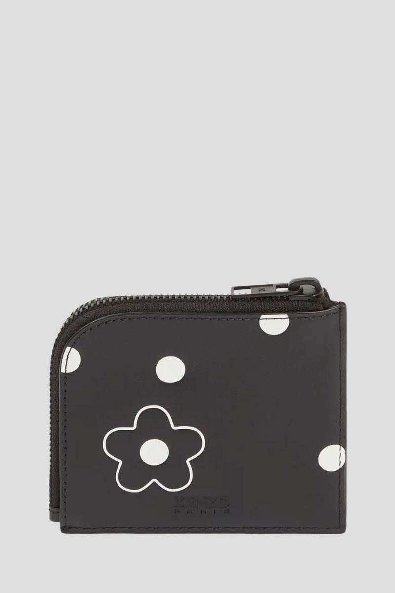 Floral Print Leather Rounded Wallet