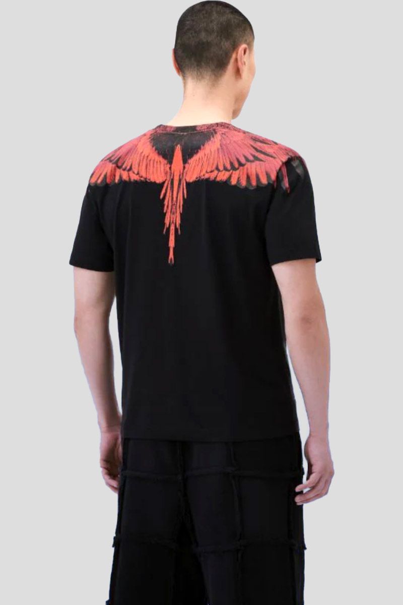 Red Feather Black Tee