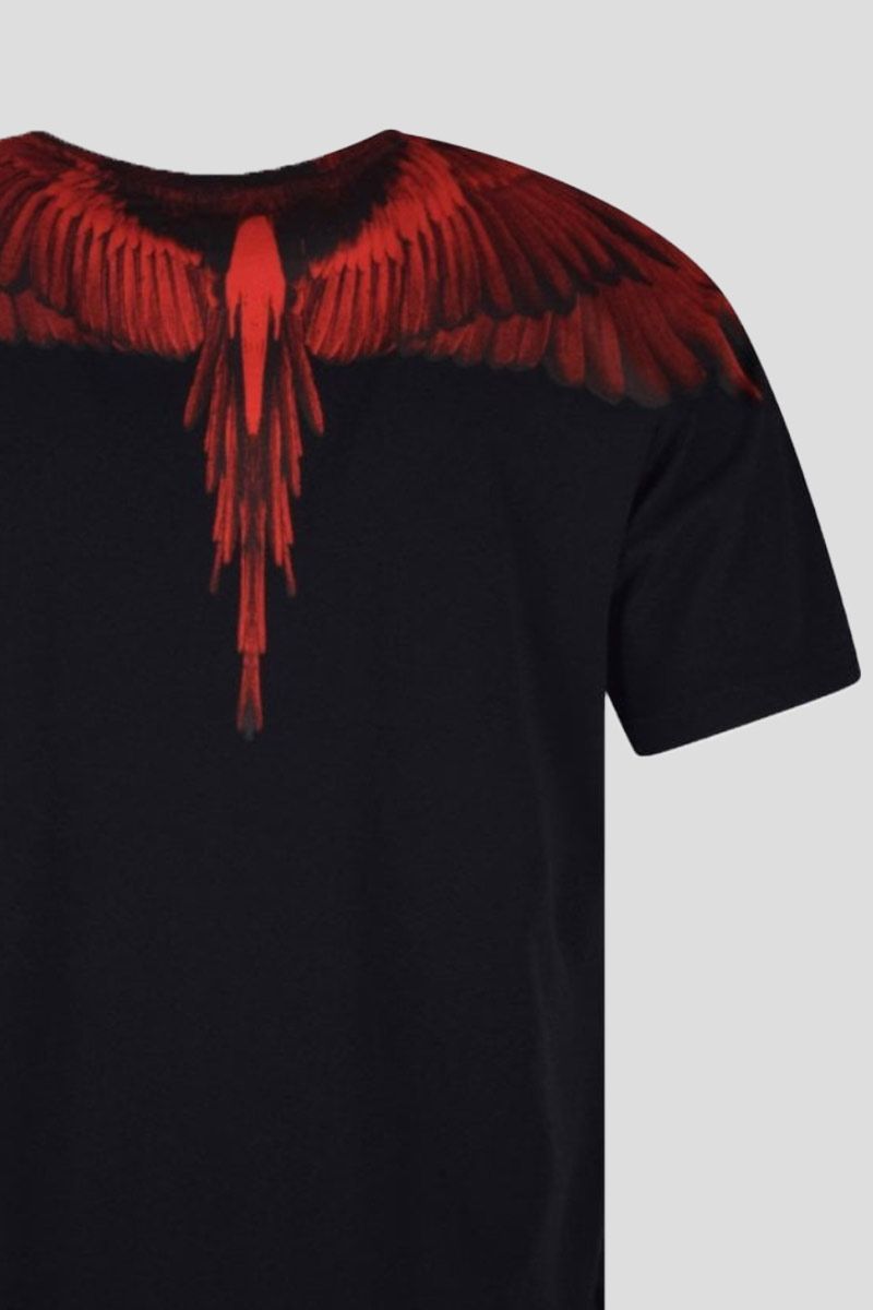 Red Feather Black Tee