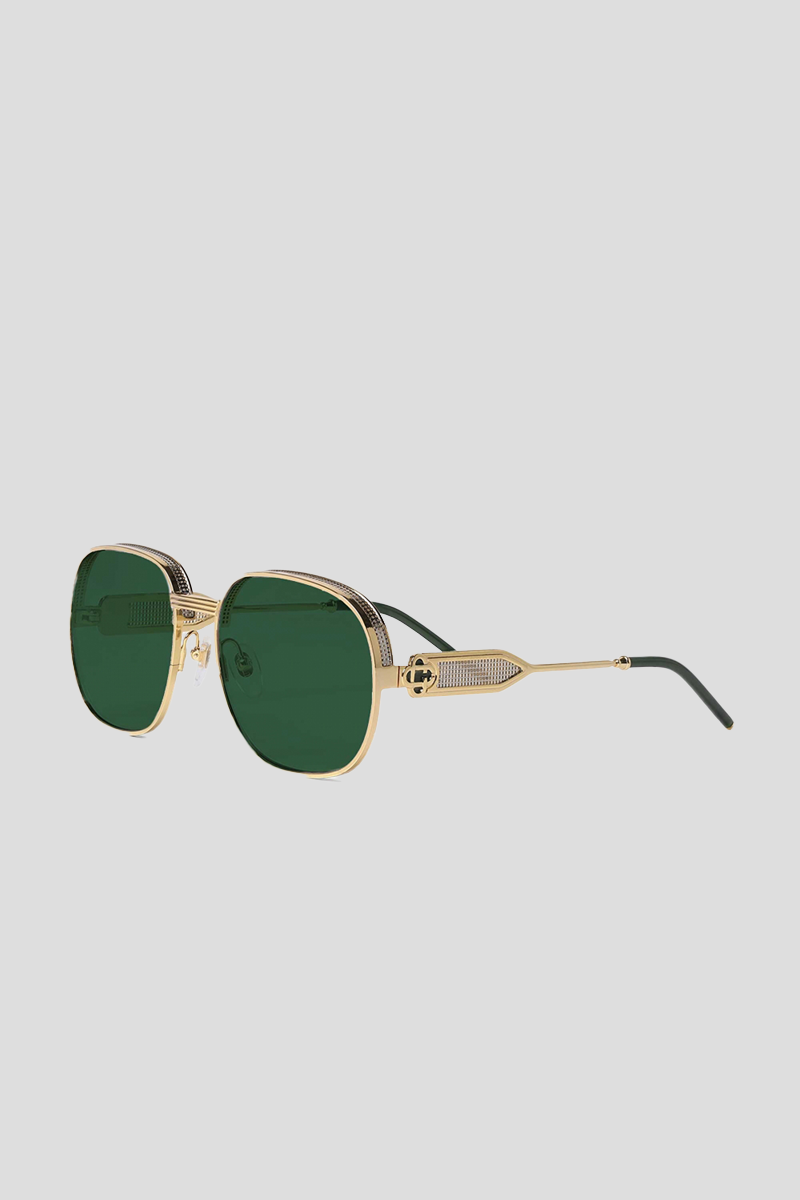Square Metal Sunglasses With Solid Lens