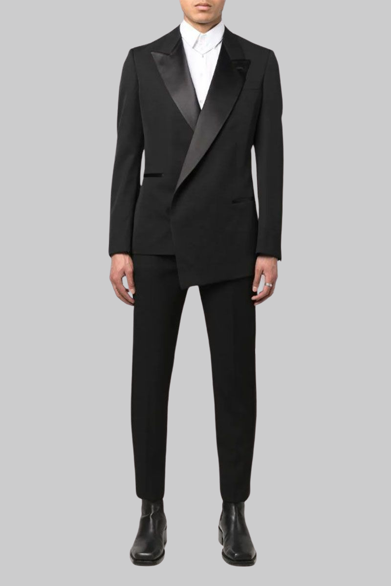 Silk-Lapels Suit Jacket