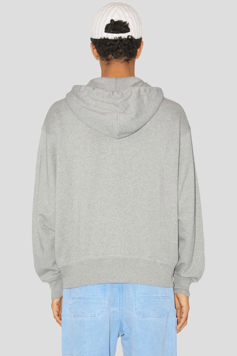 Hooded Melange Zip Sweater