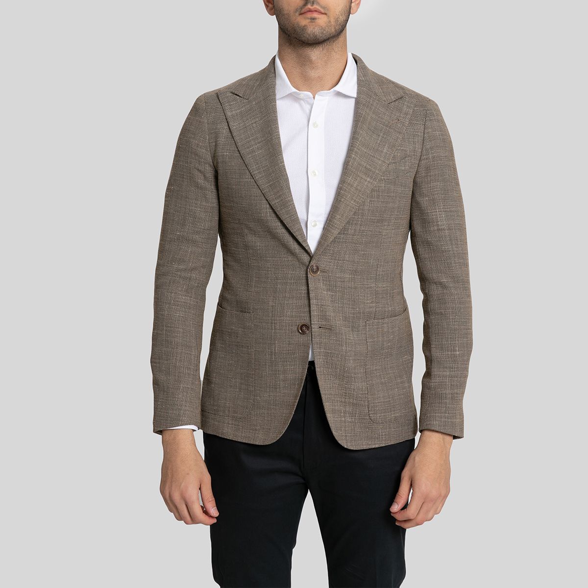 Single-Breasted Blazer/Brown