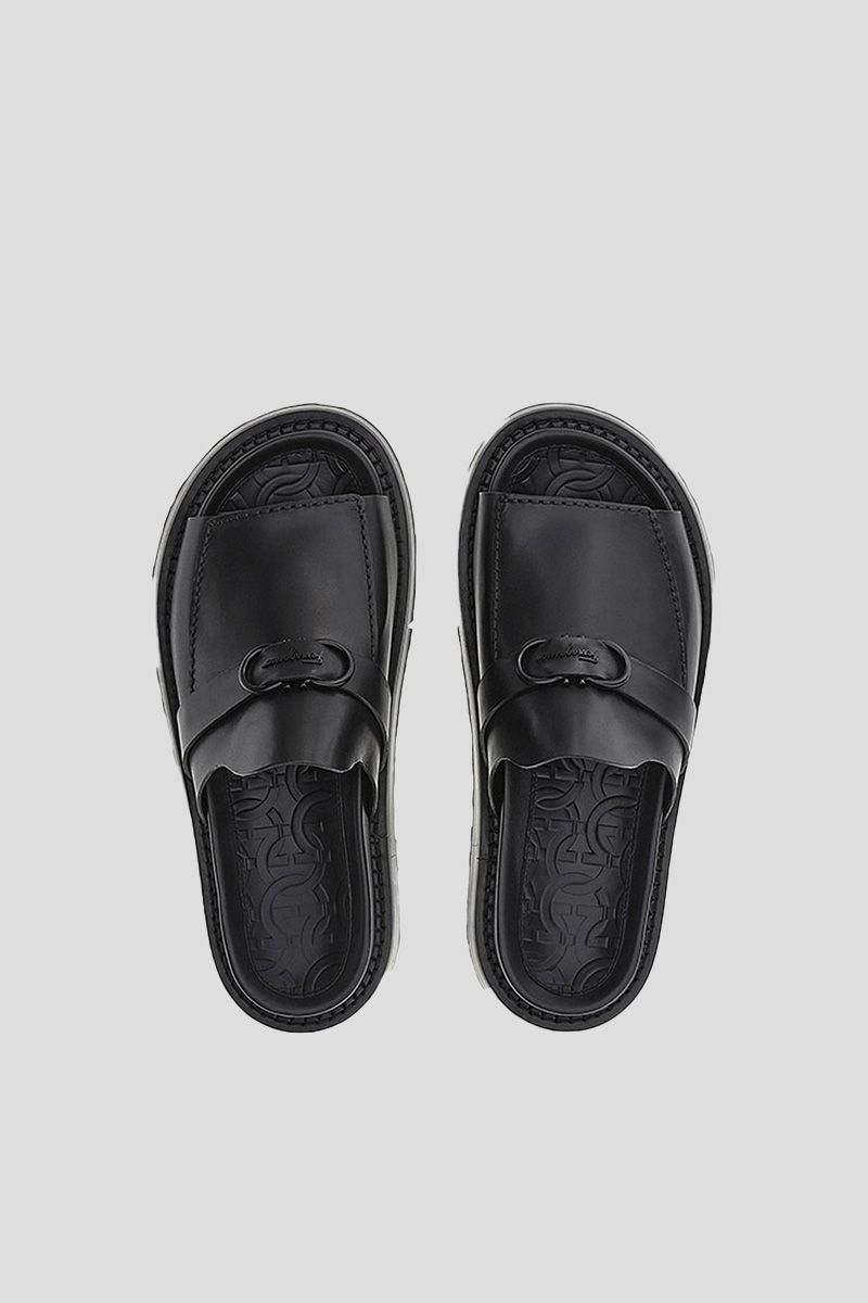 Gancini Black Sandals