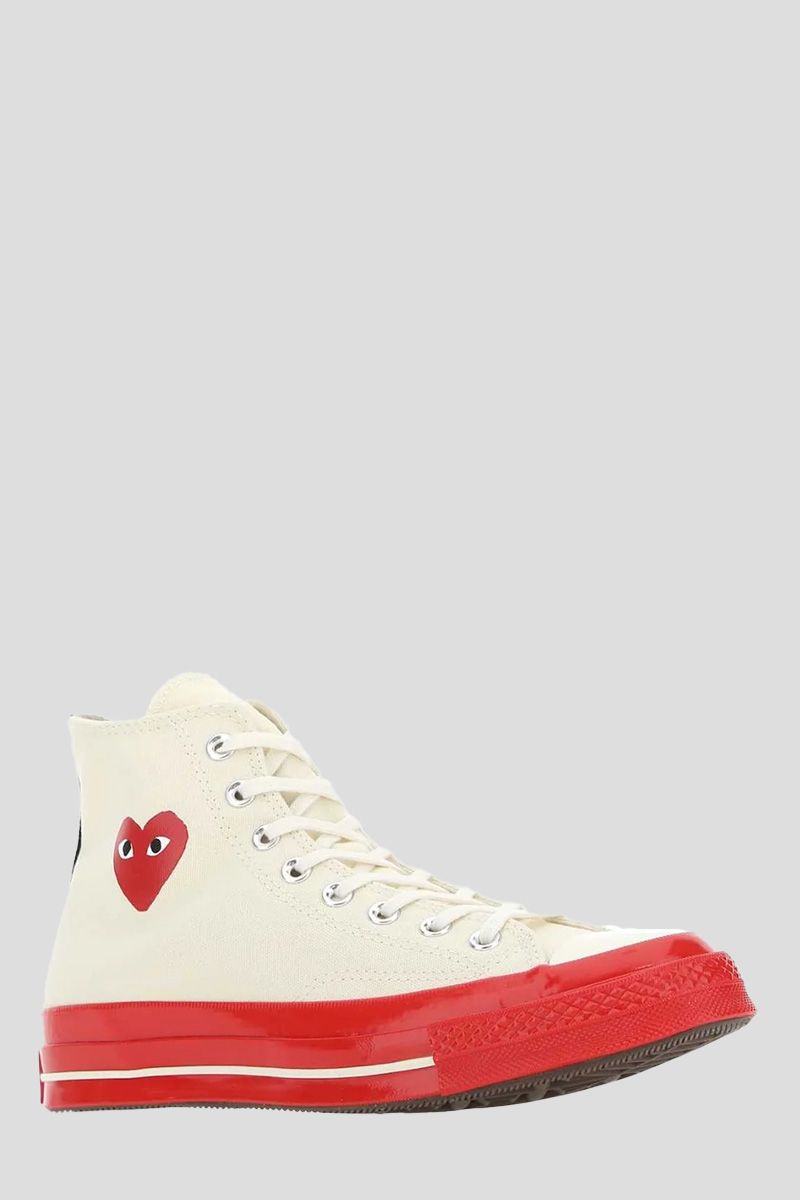White High Top Red Sole