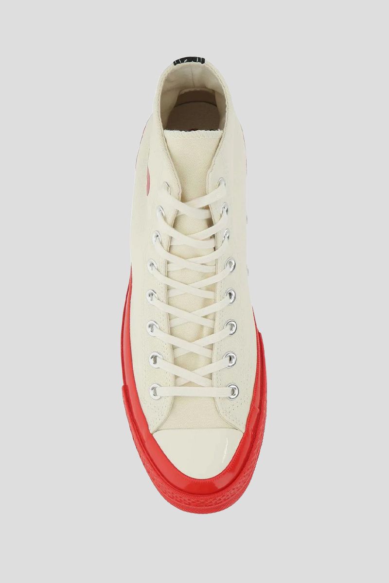 White High Top Red Sole