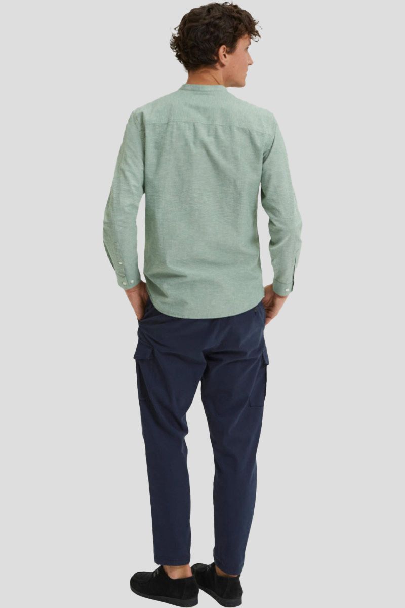 Linen-Blend Slim Fit Shirt