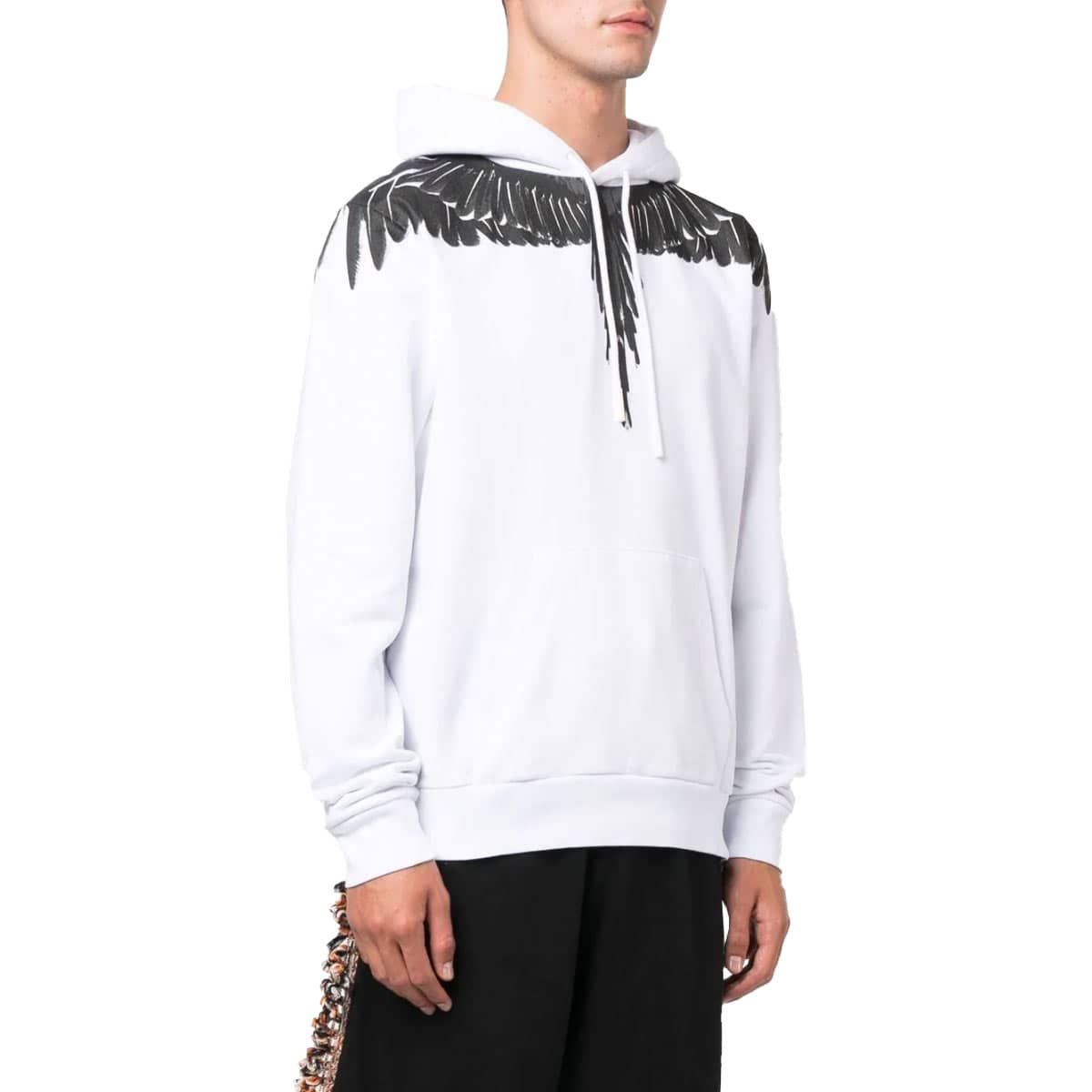 Feather Print White Hoodie