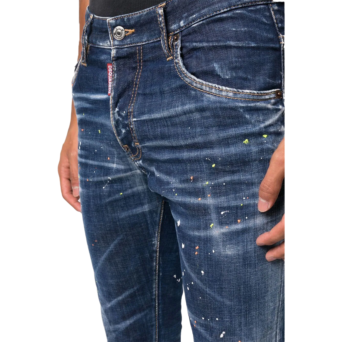 Paint Splatter Skinny Cut Jeans