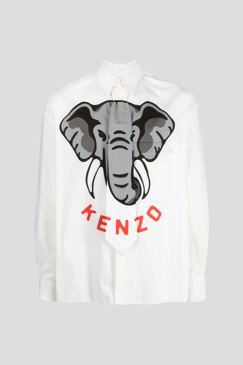 Elephant-Print Cotton Shirt