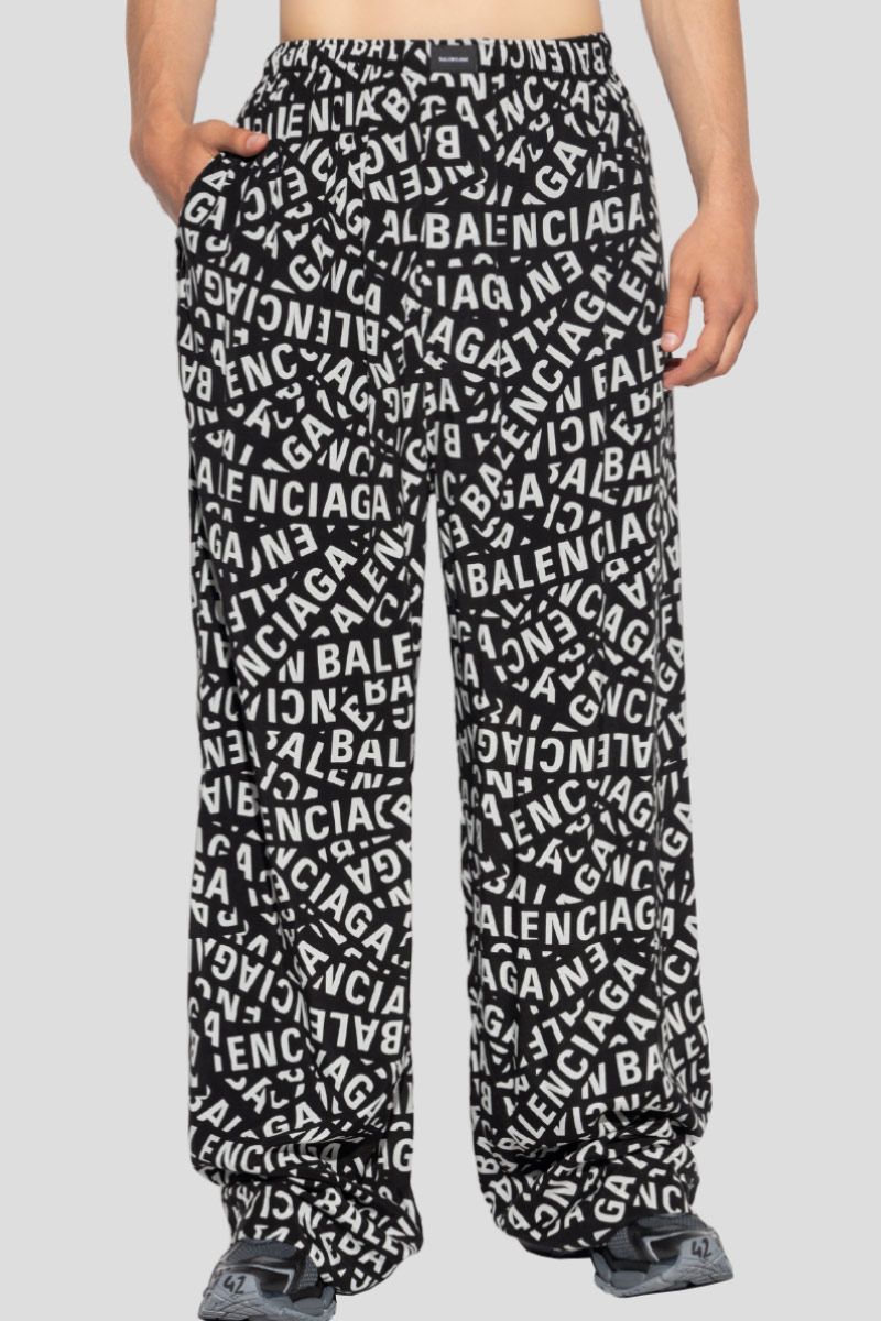 Black And White Printed Trousers