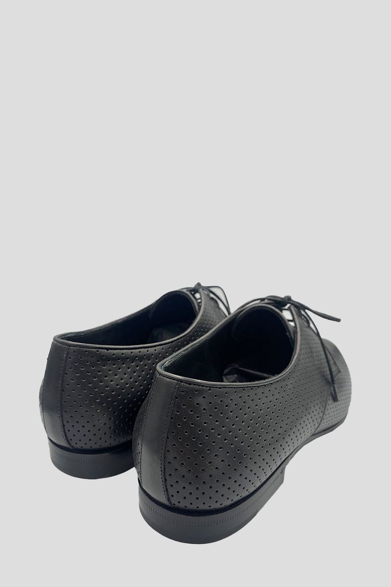 Leather Derby Shoes In Black