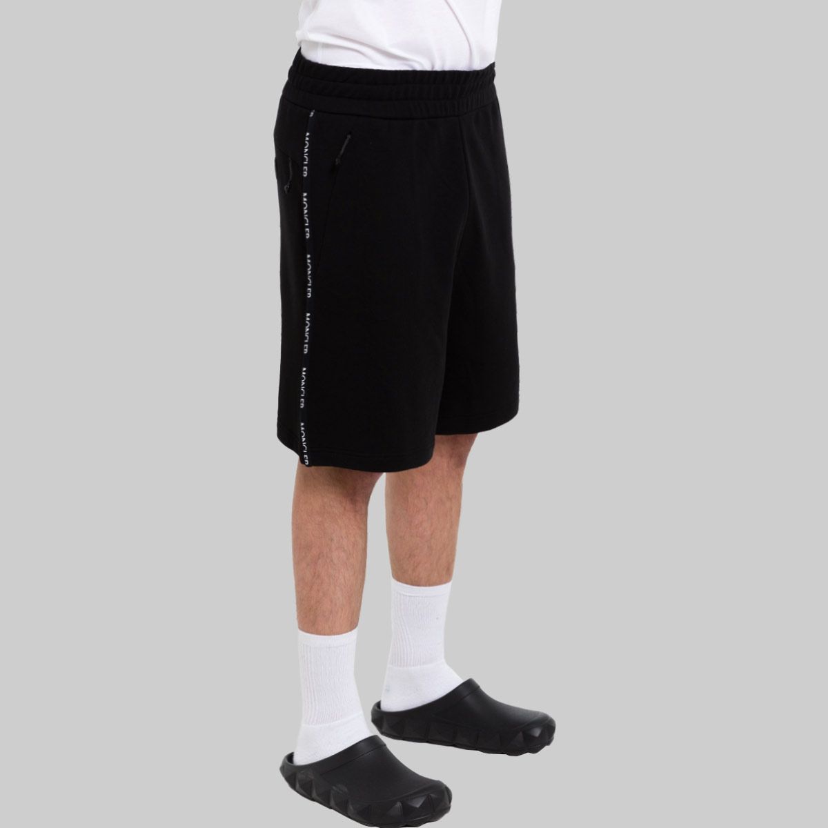 Black Logo Fleece Shorts