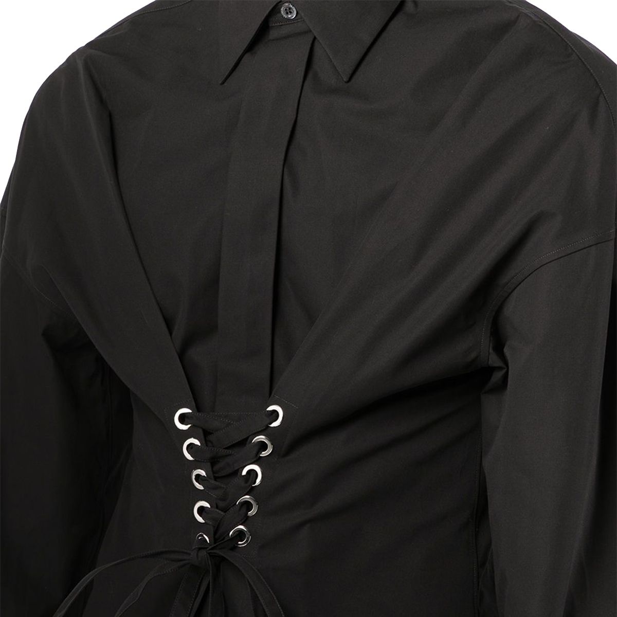 Corset Front Shirt In Black