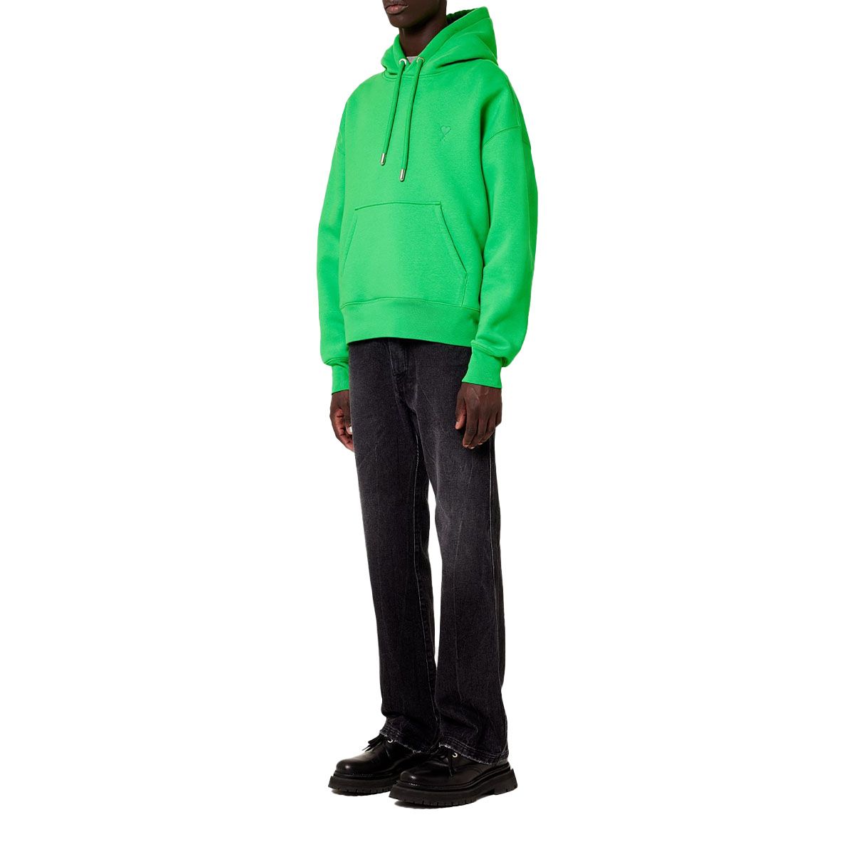 Green Hoodie With Embroidered Logo
