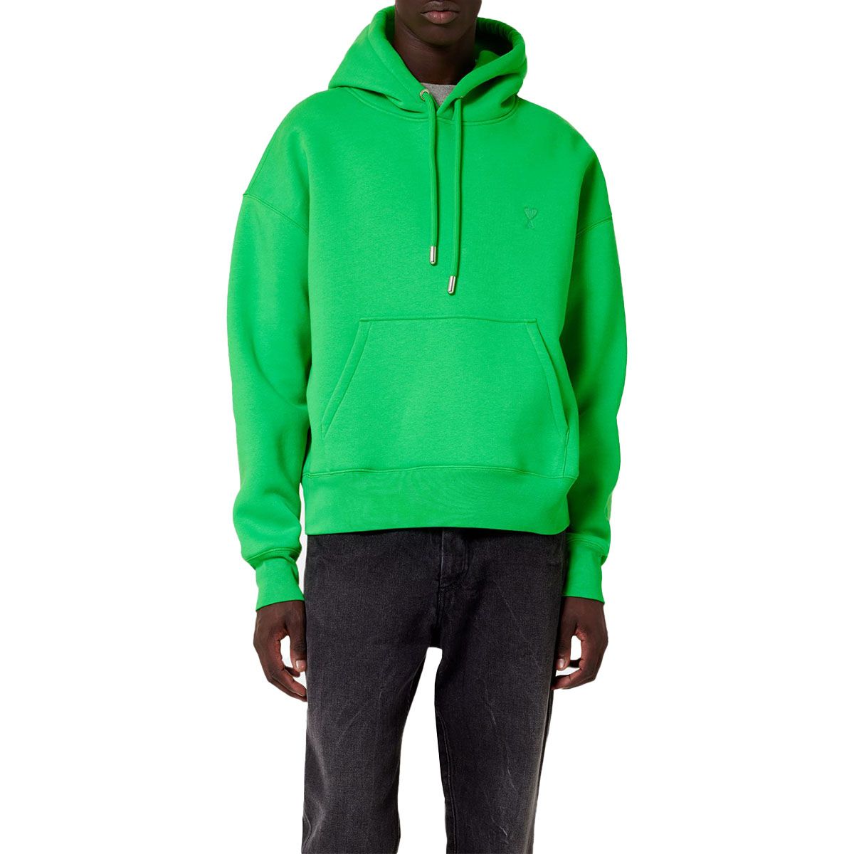 Green Hoodie With Embroidered Logo