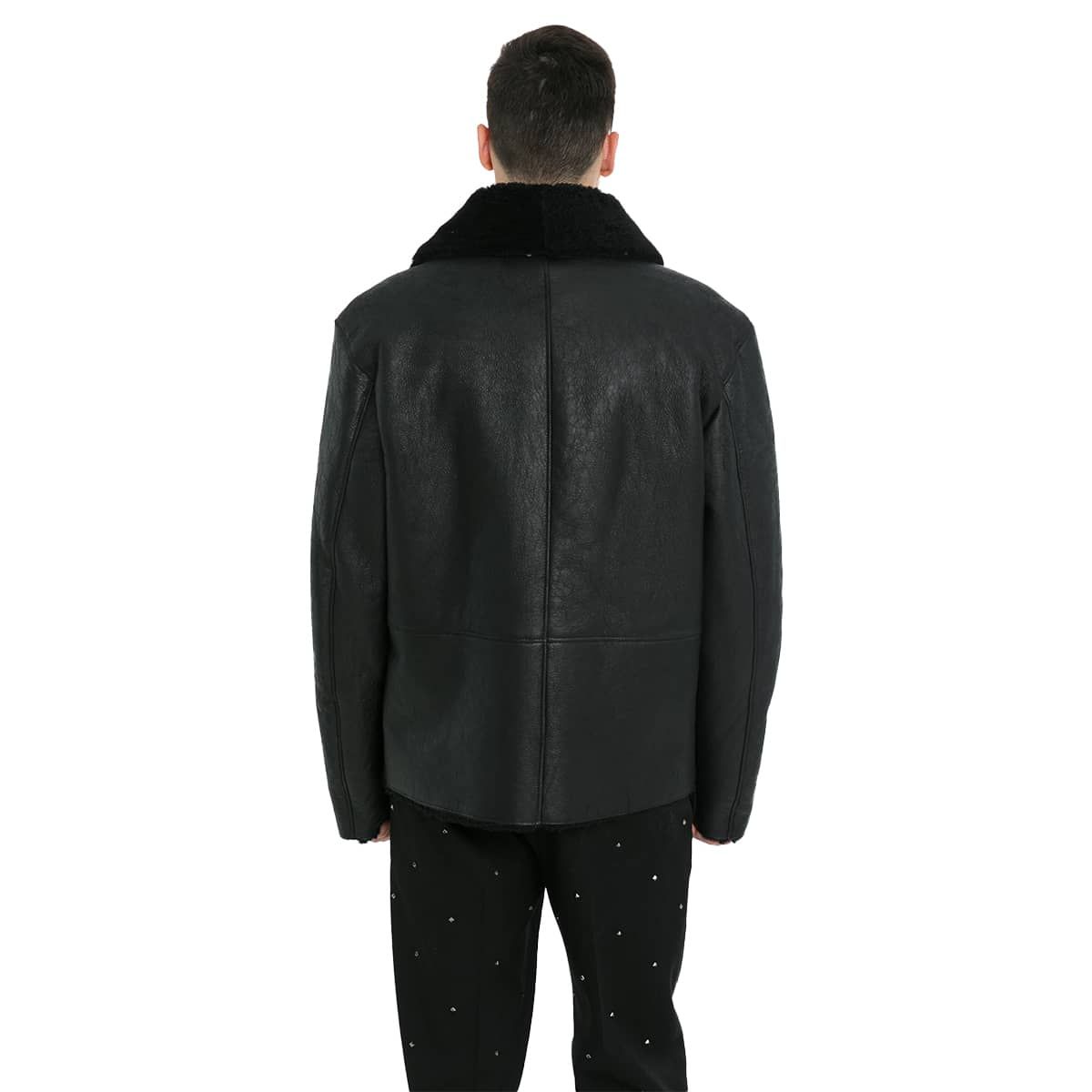 Shearling Detail Black Jacket