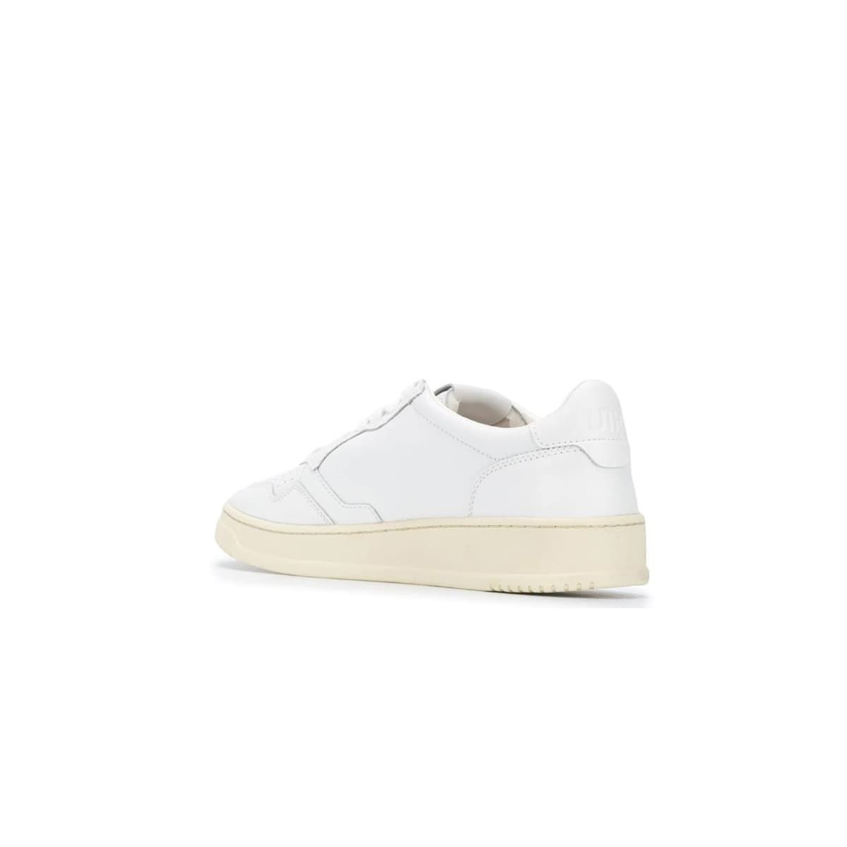 Action Low Top Sneakers In White Leather