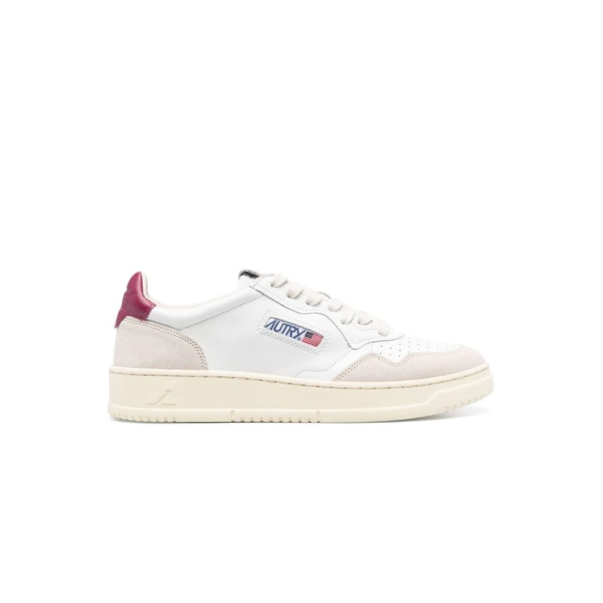 Medalist Low Sneakers In White & Red Leather