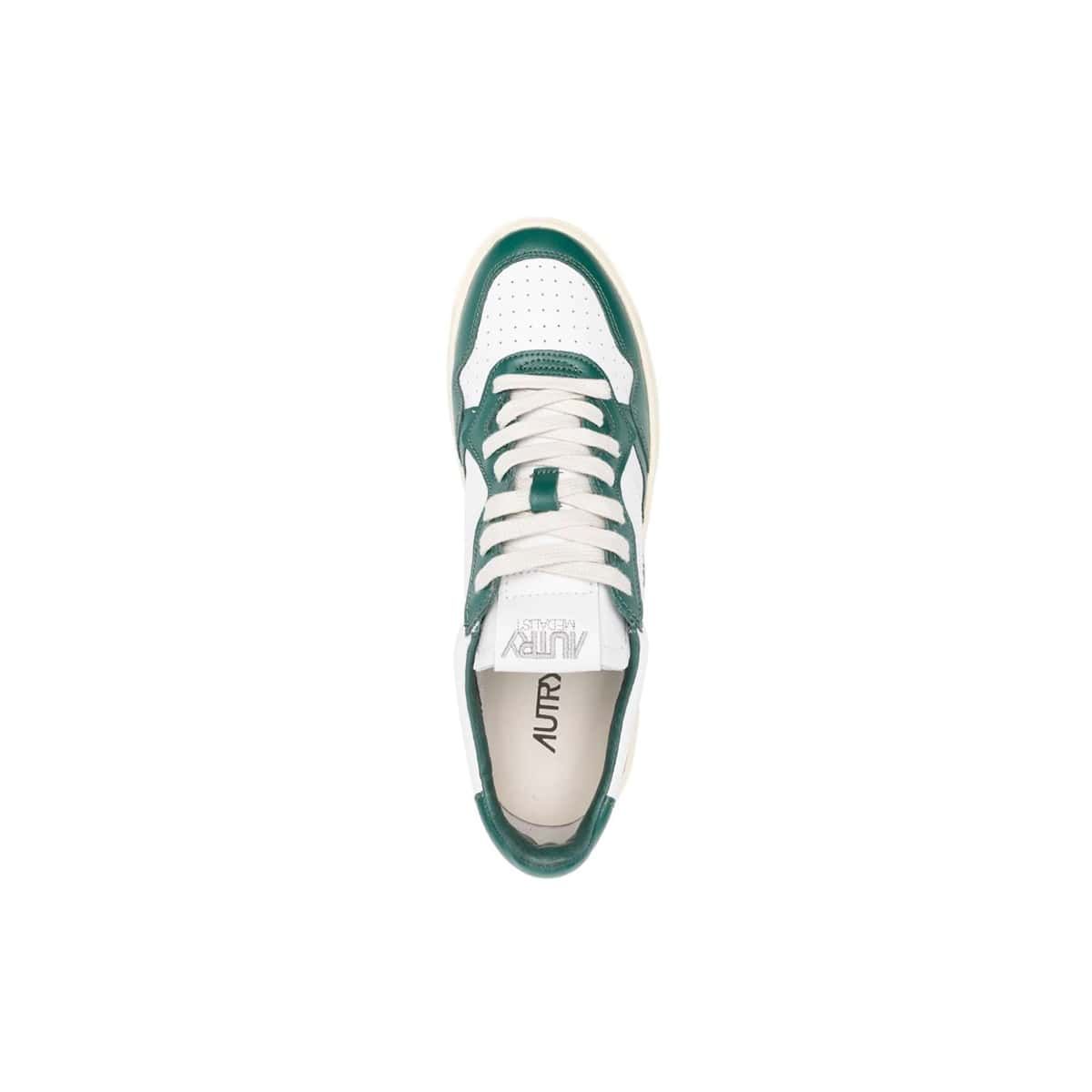01 Low Top Sneakers In Green Leather