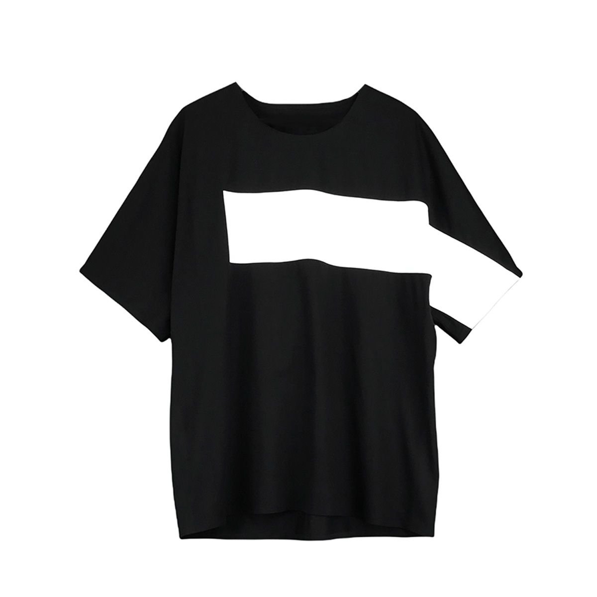 Cotton Jersey Printed Boxy T-Shirt/Black