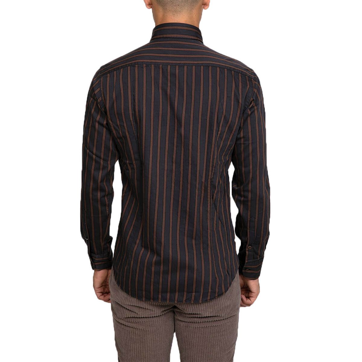 Striped Shirt in Blue and Brown