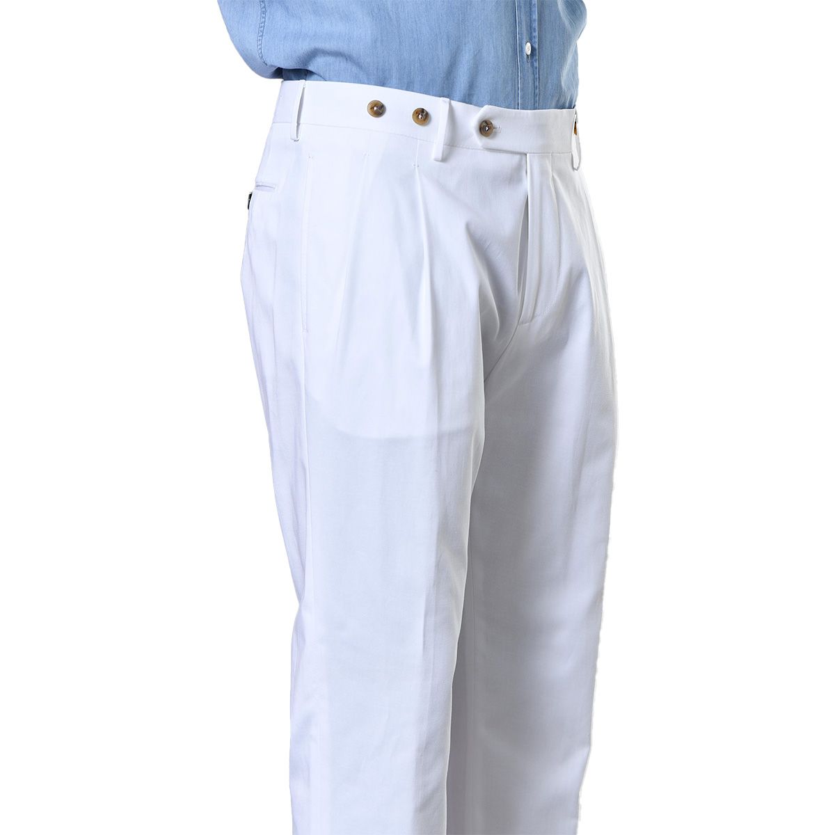 Barber Cotton Trousers/White