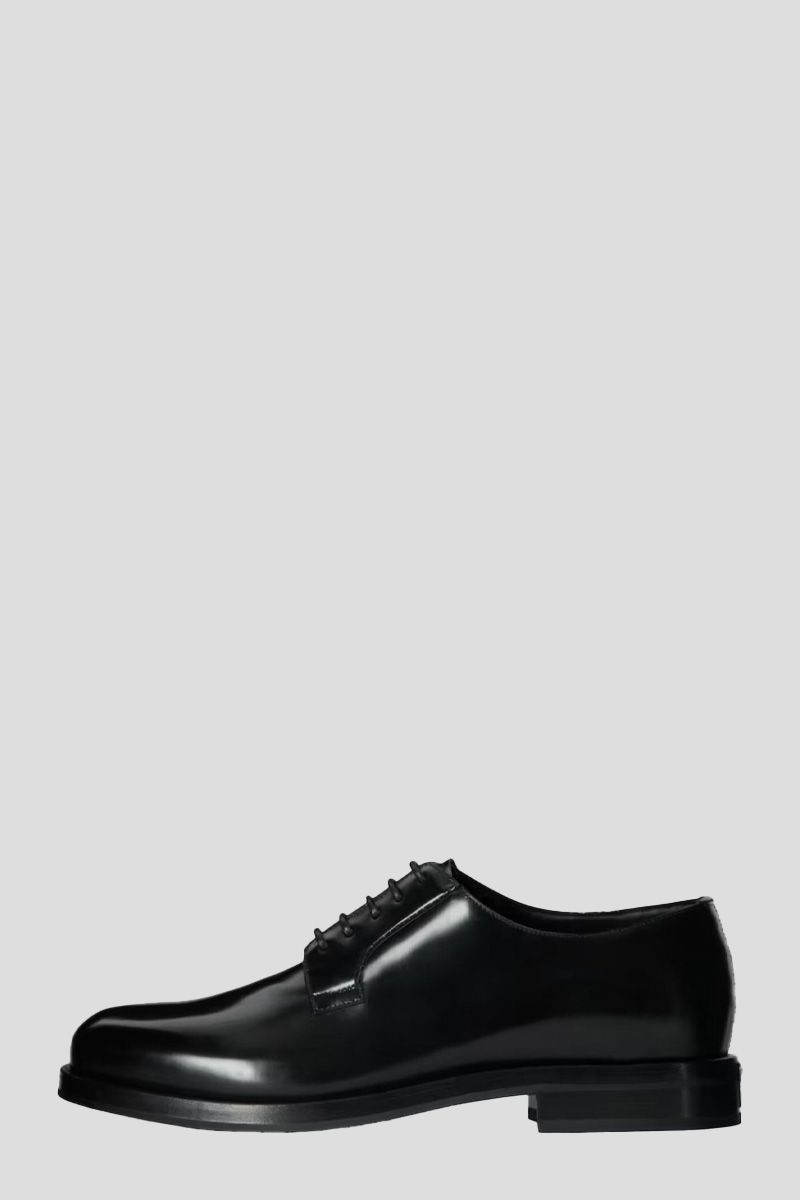 Black Leather Lace Up Derby Shoes