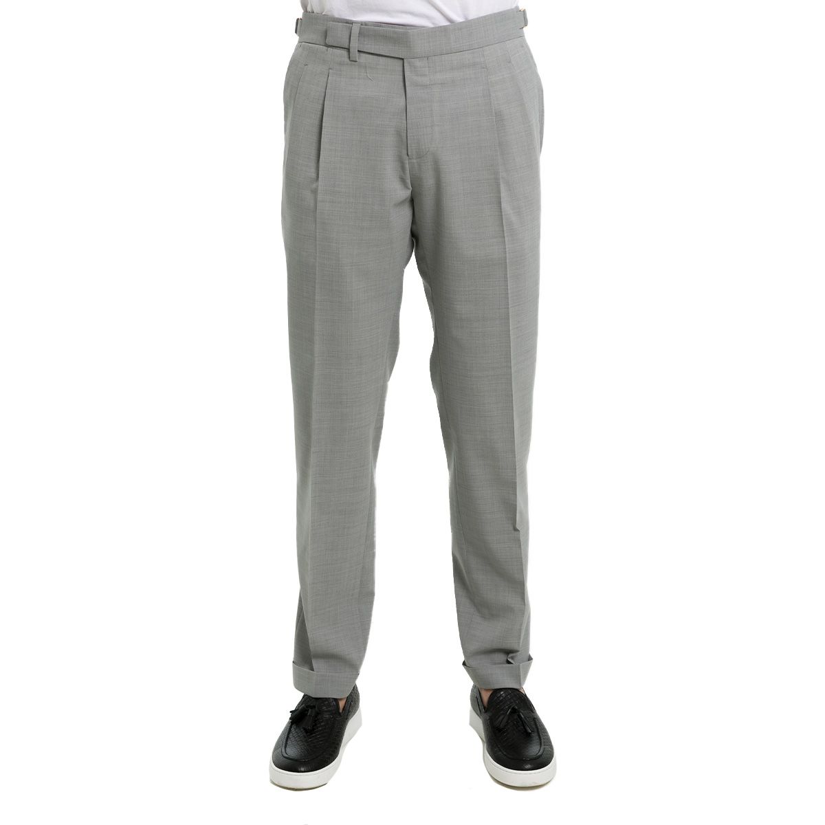 Ice Grey Fitted Trousers