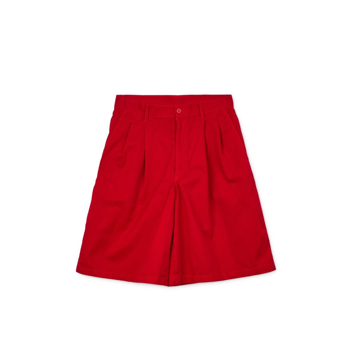 Woven Drill Shorts In Red