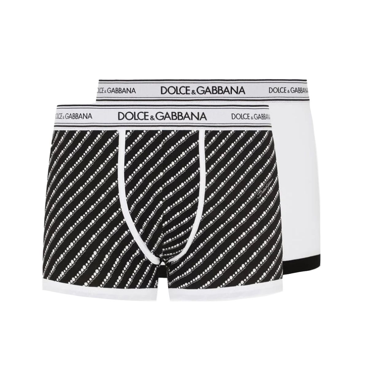 Two-Pack Plain And Printed Stretch Boxers
