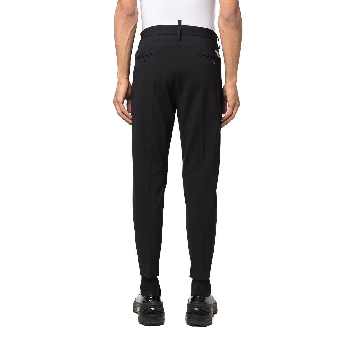 Cropped Tapered Leg Trousers