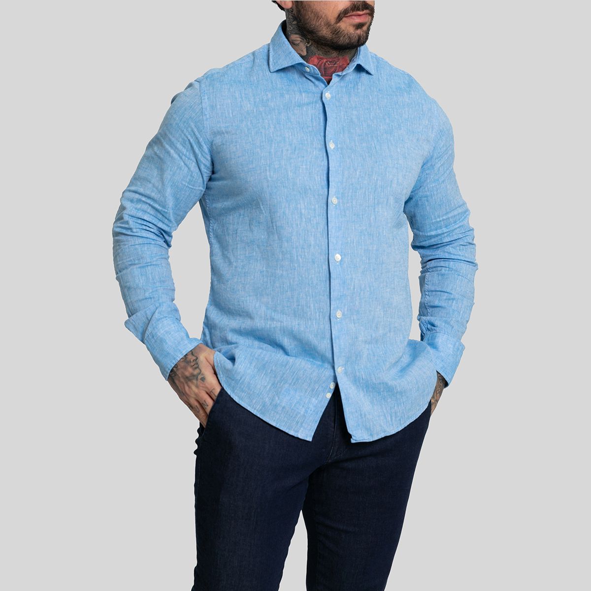 Light Blue Lino Shirt / Mircam