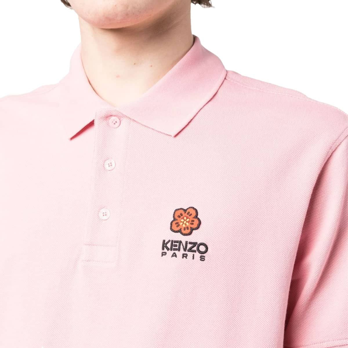 'Boke Flower' Crest Polo Shirt In Rose