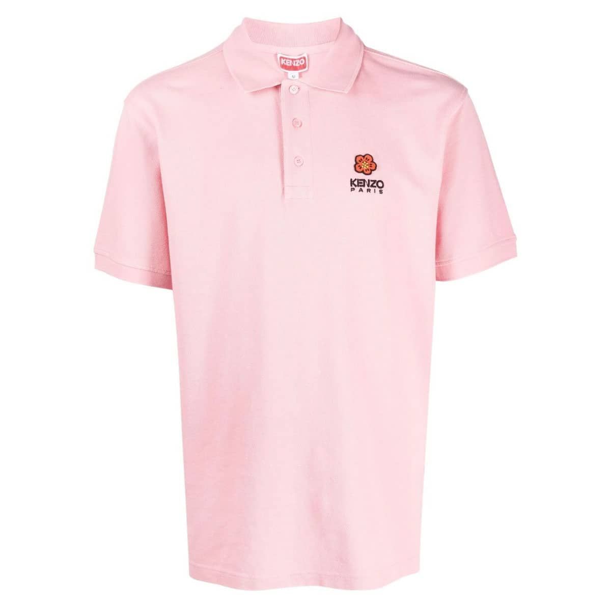 'Boke Flower' Crest Polo Shirt In Rose