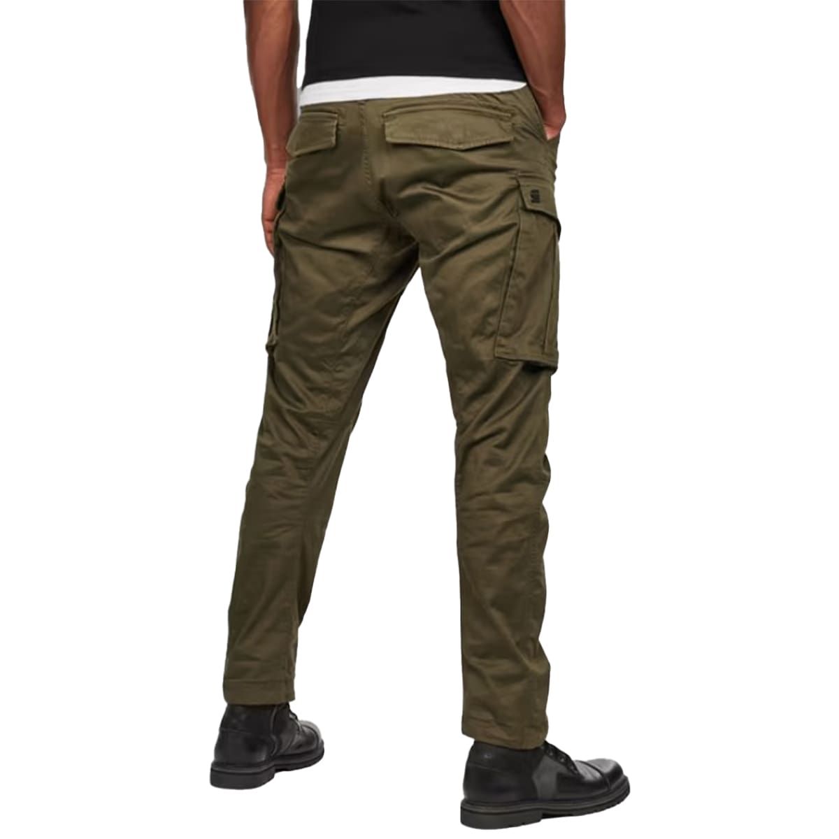 Rovic Zip 3D Straight Tapered Pants In Dark Bronze Green