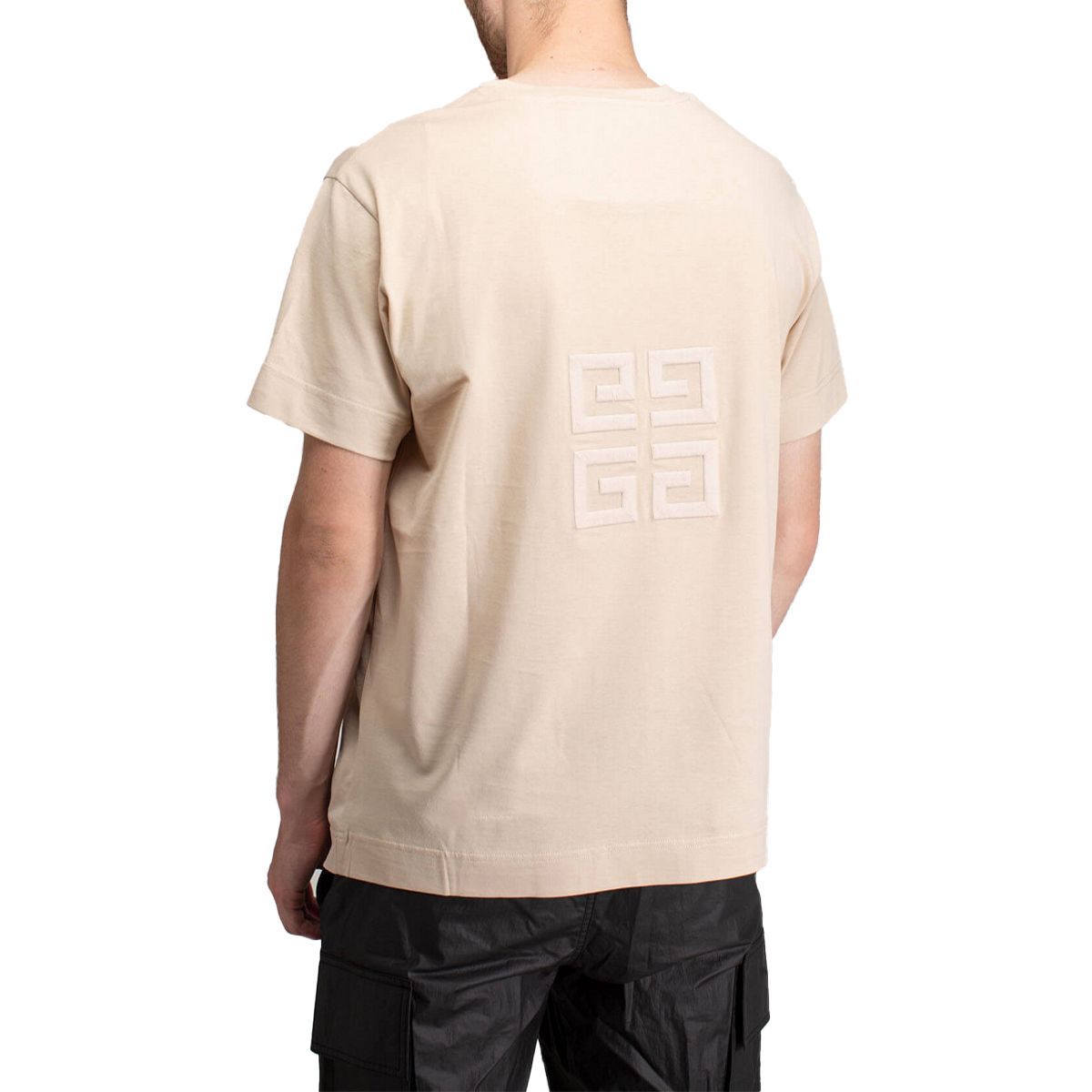 Embroidered Logo Light Beige T-Shirt