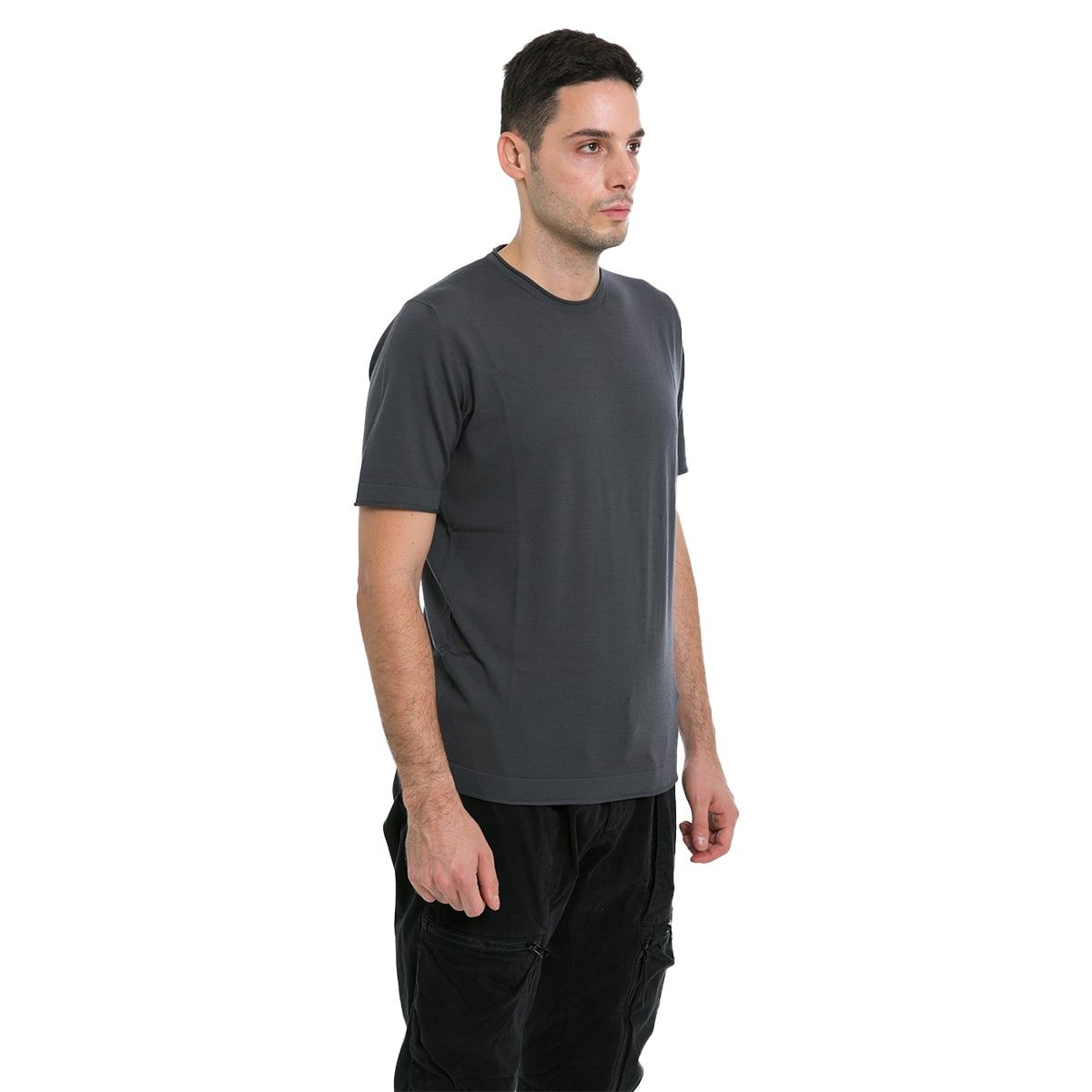 Grey T-Shirt In Marino Wool