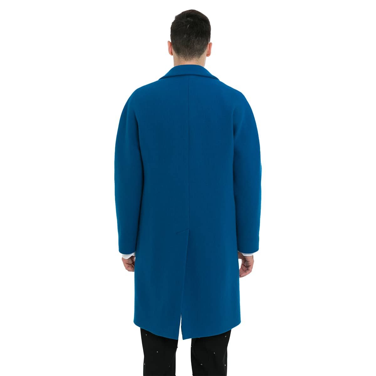 Blue Wool-Blend Coat