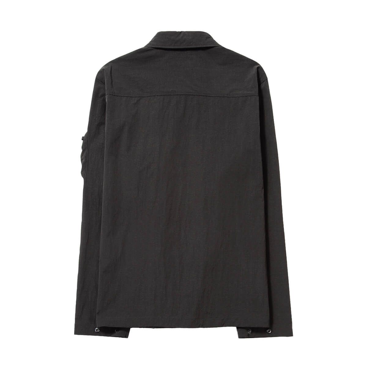 Label Logo Nylon-Blend Overshirt Black