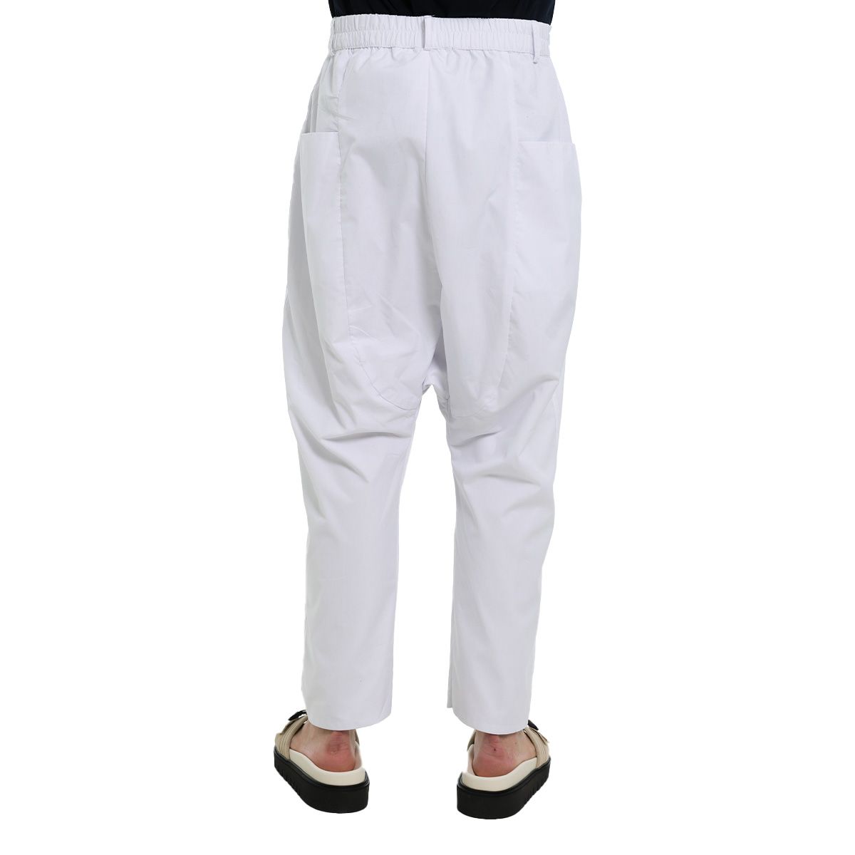 White Loose Pockets Trousers