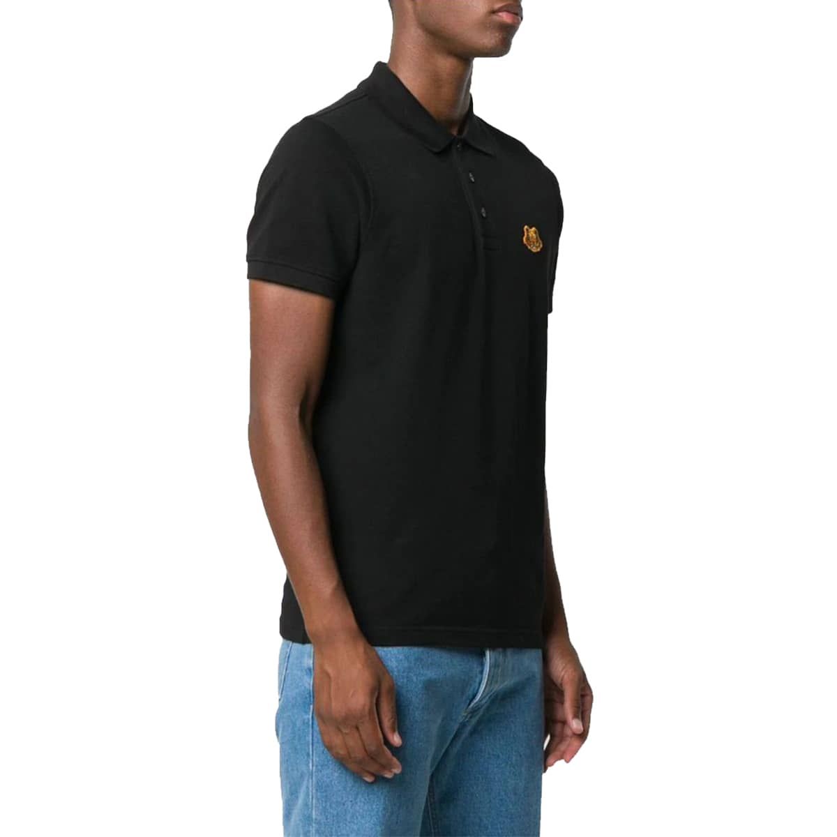 Tiger Patch Polo In Black