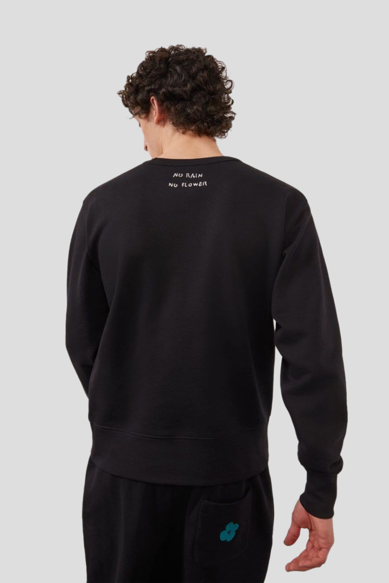 Printed Floral Sweatshirt In Black